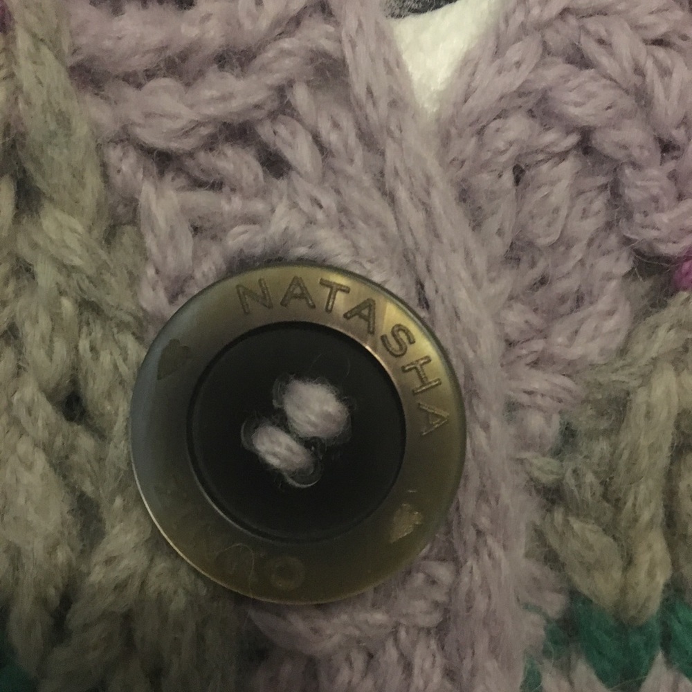 Natasha Zinko Hand Knit Lavender Plaid Cardigan S - Picture 6 of 8